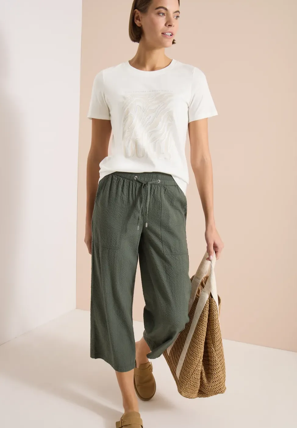 T-Shirt mit Rundhals und Folienprint