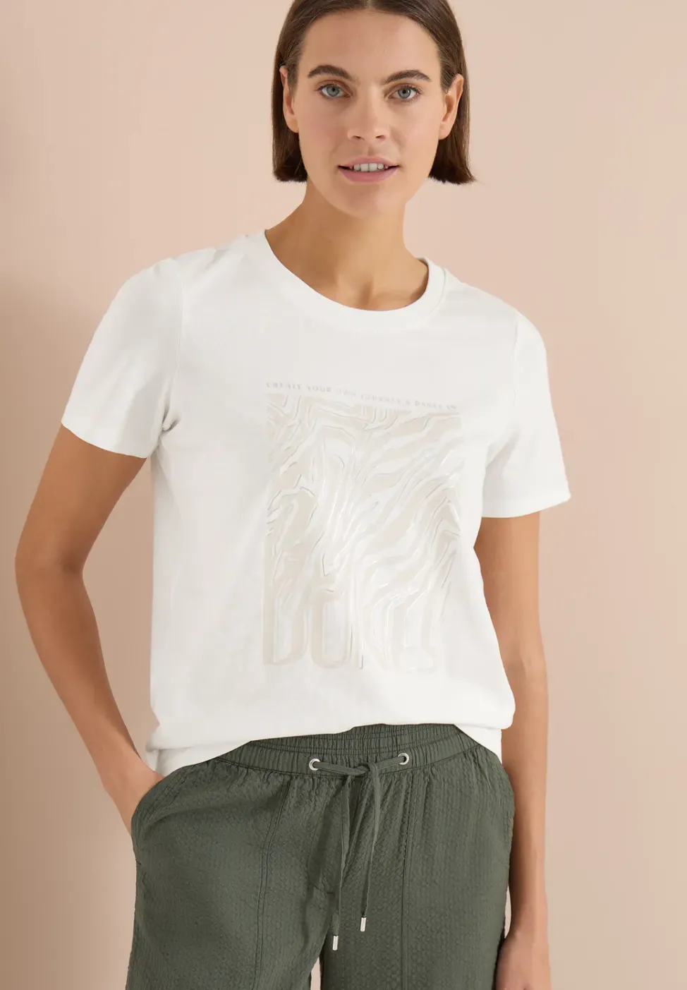 T-Shirt mit Rundhals und Folienprint