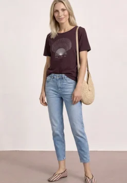 T-Shirt mit Rundhals und Foliendetails