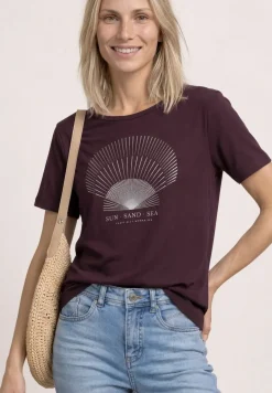T-Shirt mit Rundhals und Foliendetails