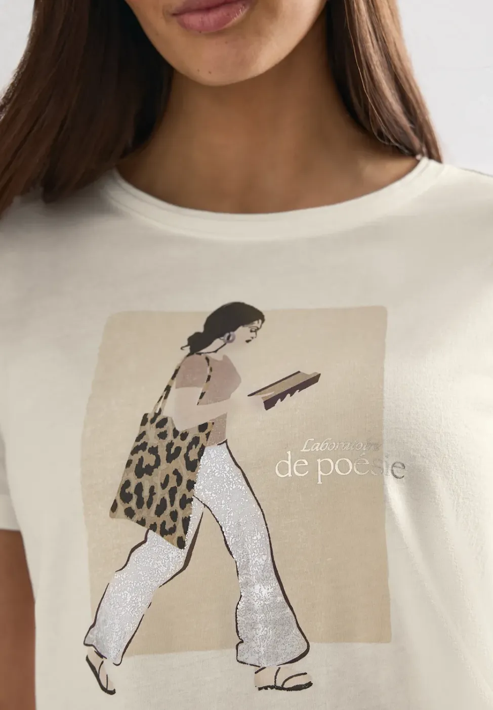 T-Shirt mit Rundhals und Frontprint