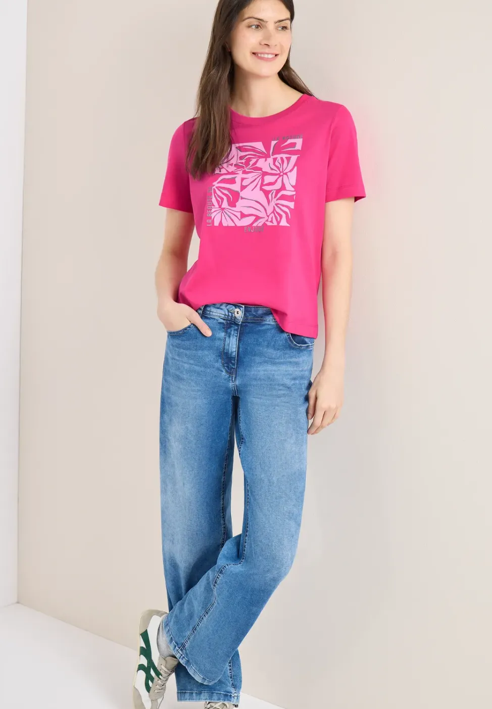T-Shirt mit Rundhals und Frontprint