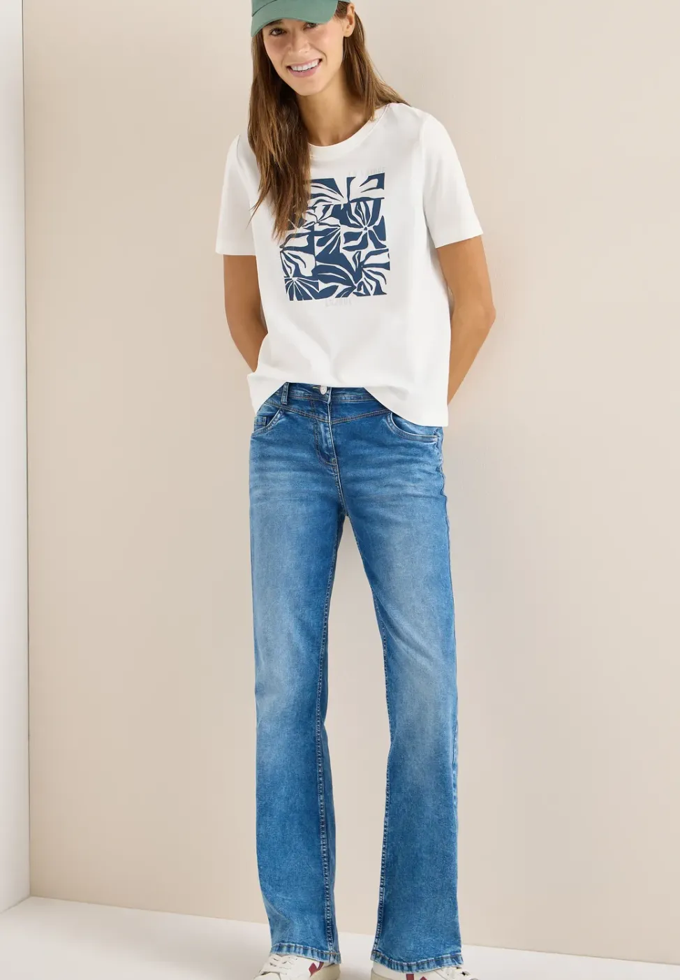 T-Shirt mit Rundhals und Frontprint