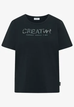 T-Shirt mit Rundhals und Glitzer-Wording