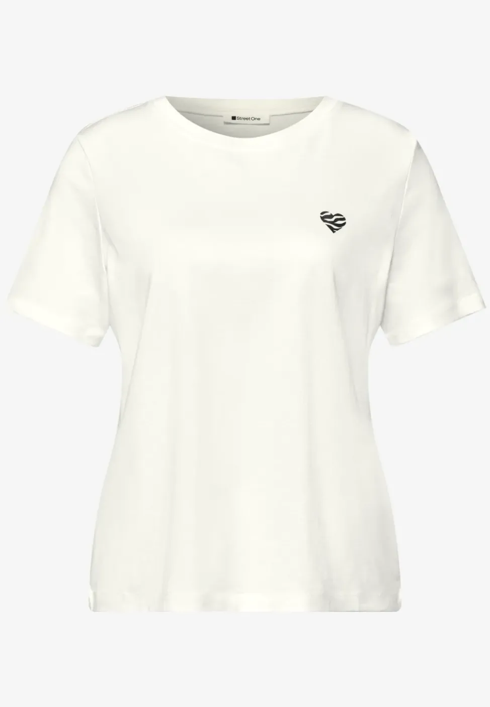 T-Shirt mit Rundhals und Herzdetail
