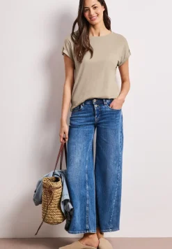 T-Shirt mit Rundhals und Knopfdetails