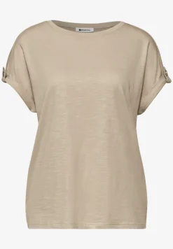 T-Shirt mit Rundhals und Knopfdetails
