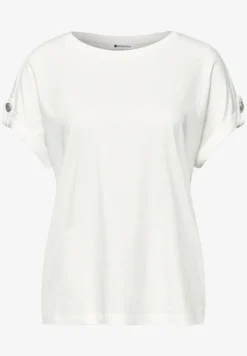 T-Shirt mit Rundhals und Knopfdetails