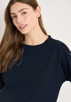 T-Shirt mit Rundhals und Knopfdetail