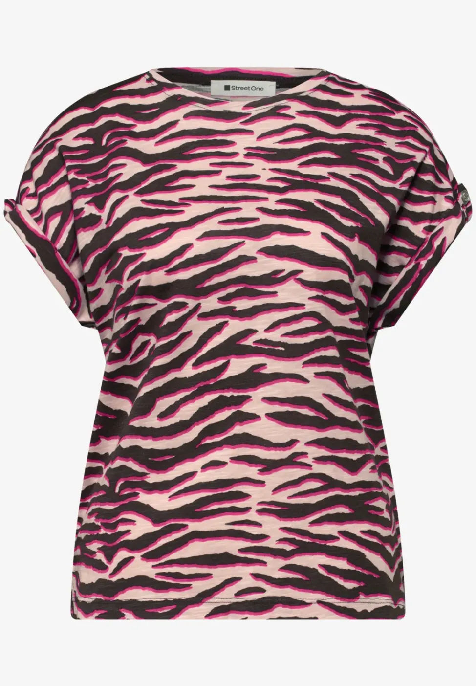 T-Shirt mit Rundhals und Knopfdetails
