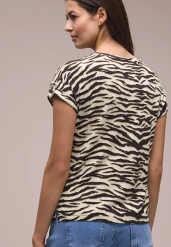 T-Shirt mit Rundhals und Knopfdetails