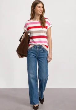 T-Shirt mit Rundhals und Knopfdetails