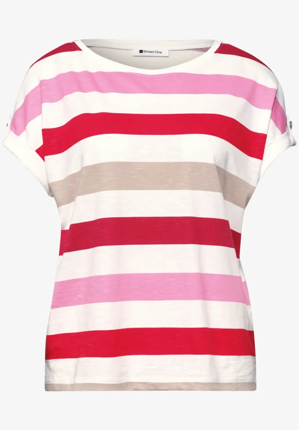 T-Shirt mit Rundhals und Knopfdetails
