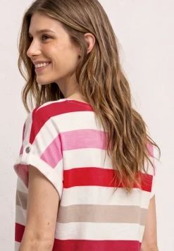 T-Shirt mit Rundhals und Knopfdetails