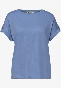 T-Shirt mit Rundhals und Knopfdetails