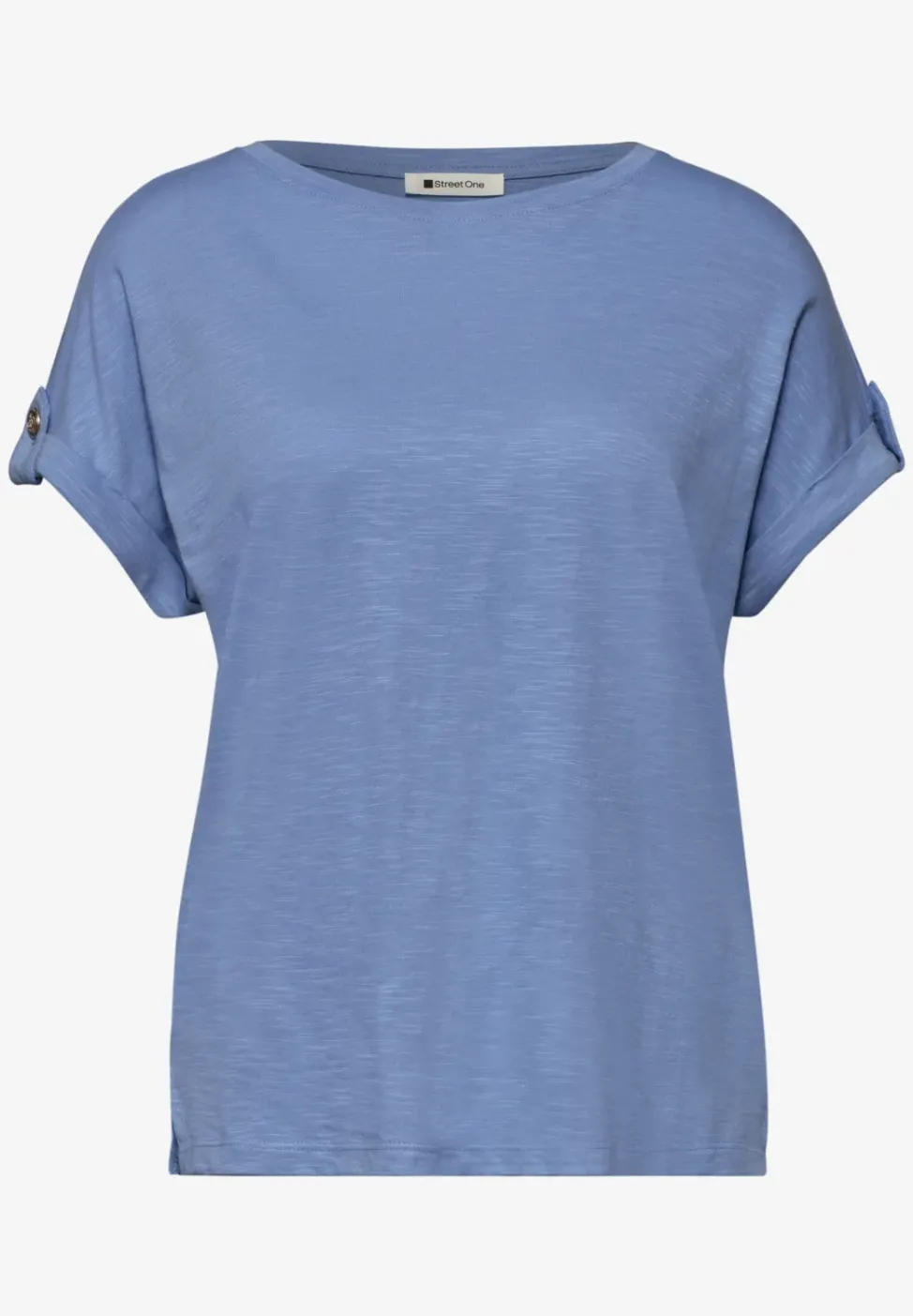 T-Shirt mit Rundhals und Knopfdetails