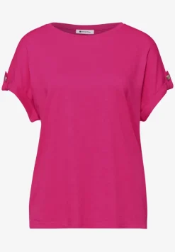 T-Shirt mit Rundhals und Knopfdetails