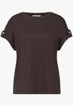 T-Shirt mit Rundhals und Knopfdetails