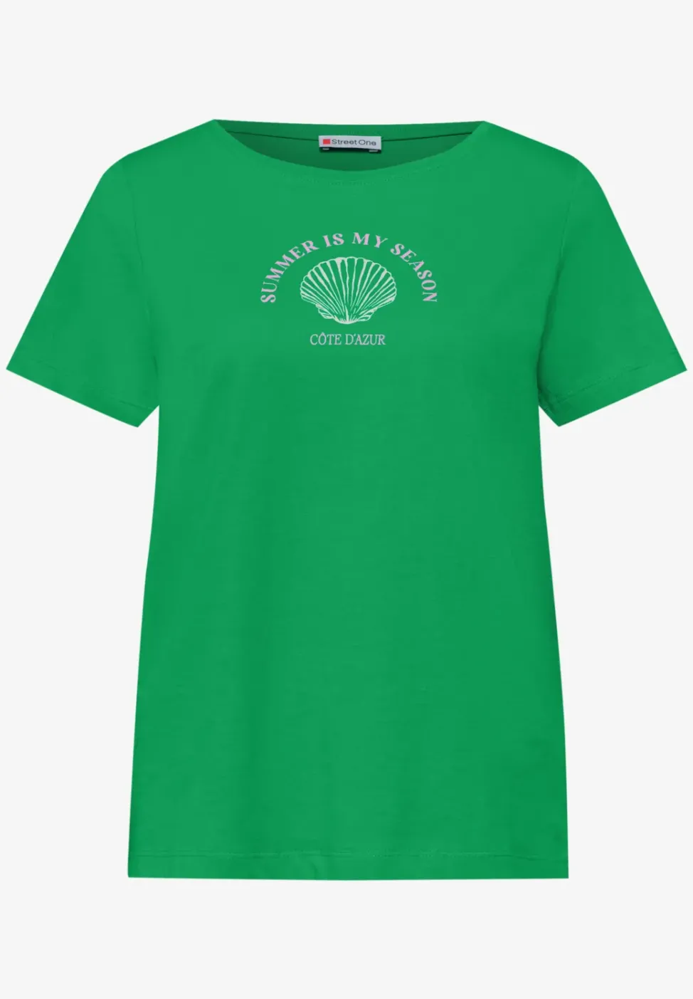 T-Shirt mit Rundhals und Muschelprint