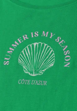 T-Shirt mit Rundhals und Muschelprint