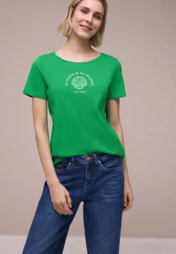 T-Shirt mit Rundhals und Muschelprint