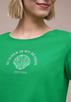 T-Shirt mit Rundhals und Muschelprint