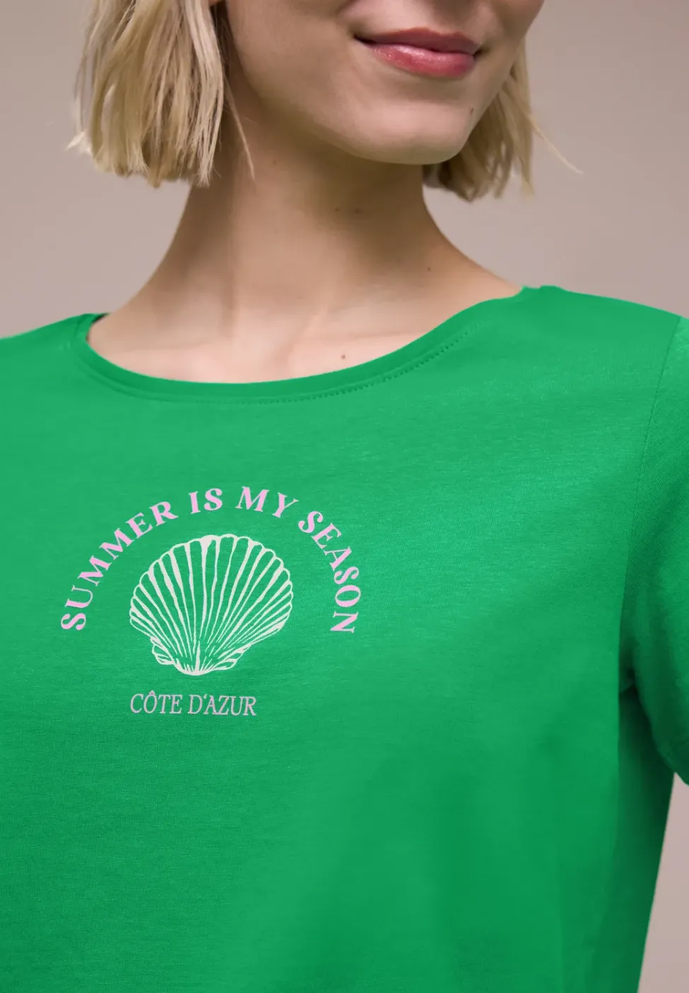 T-Shirt mit Rundhals und Muschelprint