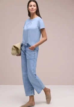 T-Shirt mit Rundhals und Muschelprint