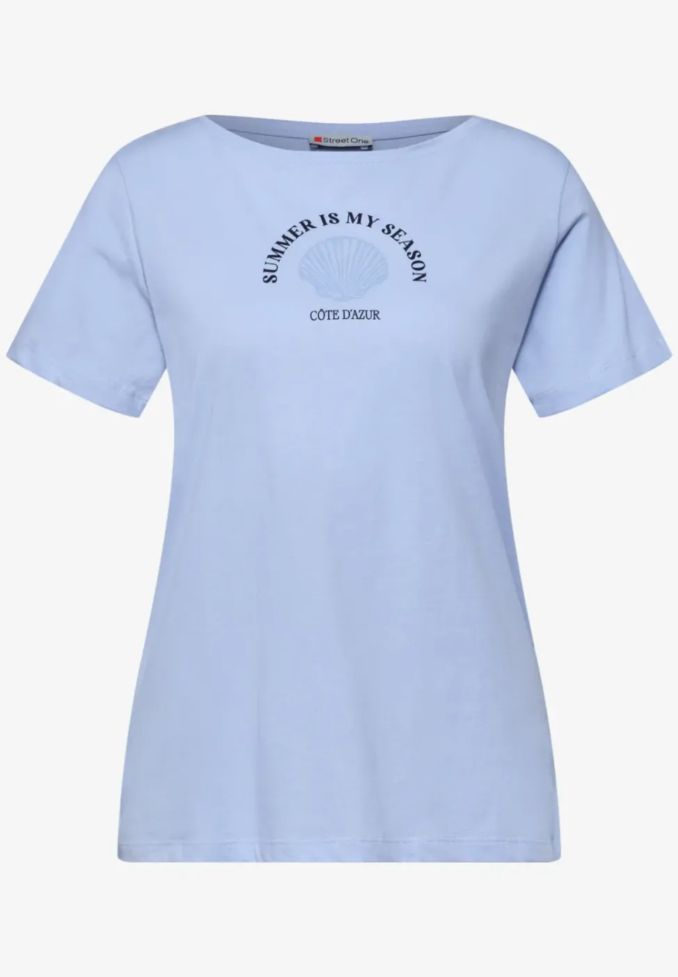 T-Shirt mit Rundhals und Muschelprint