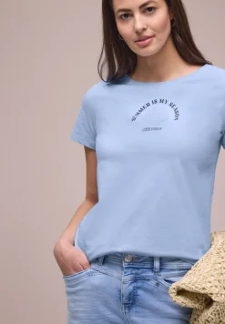 T-Shirt mit Rundhals und Muschelprint