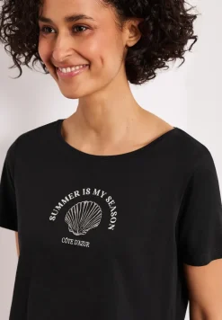 T-Shirt mit Rundhals und Muschelprint