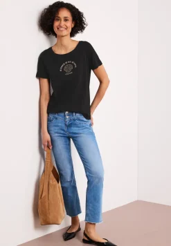 T-Shirt mit Rundhals und Muschelprint