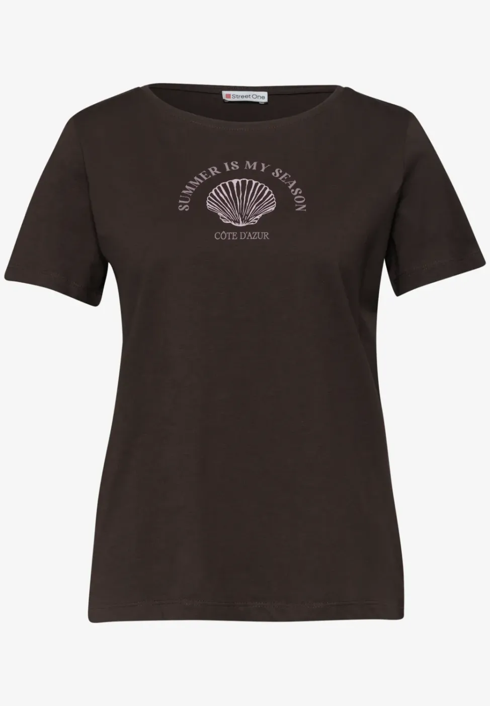 T-Shirt mit Rundhals und Muschelprint