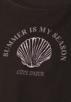 T-Shirt mit Rundhals und Muschelprint