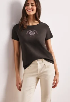 T-Shirt mit Rundhals und Muschelprint