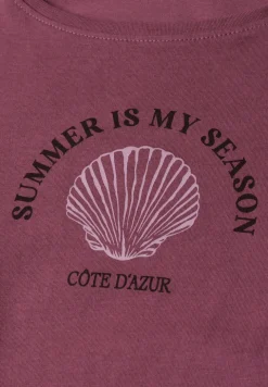 T-Shirt mit Rundhals und Muschelprint