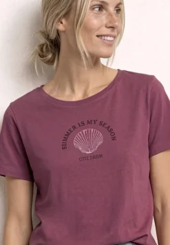 T-Shirt mit Rundhals und Muschelprint