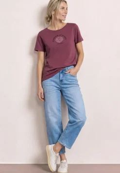 T-Shirt mit Rundhals und Muschelprint