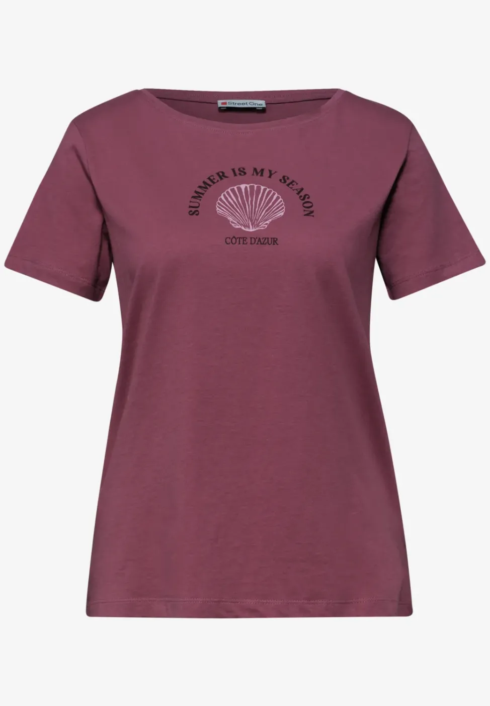 T-Shirt mit Rundhals und Muschelprint