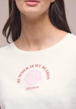T-Shirt mit Rundhals und Muschelprint