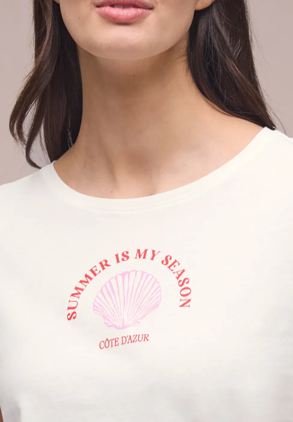 T-Shirt mit Rundhals und Muschelprint