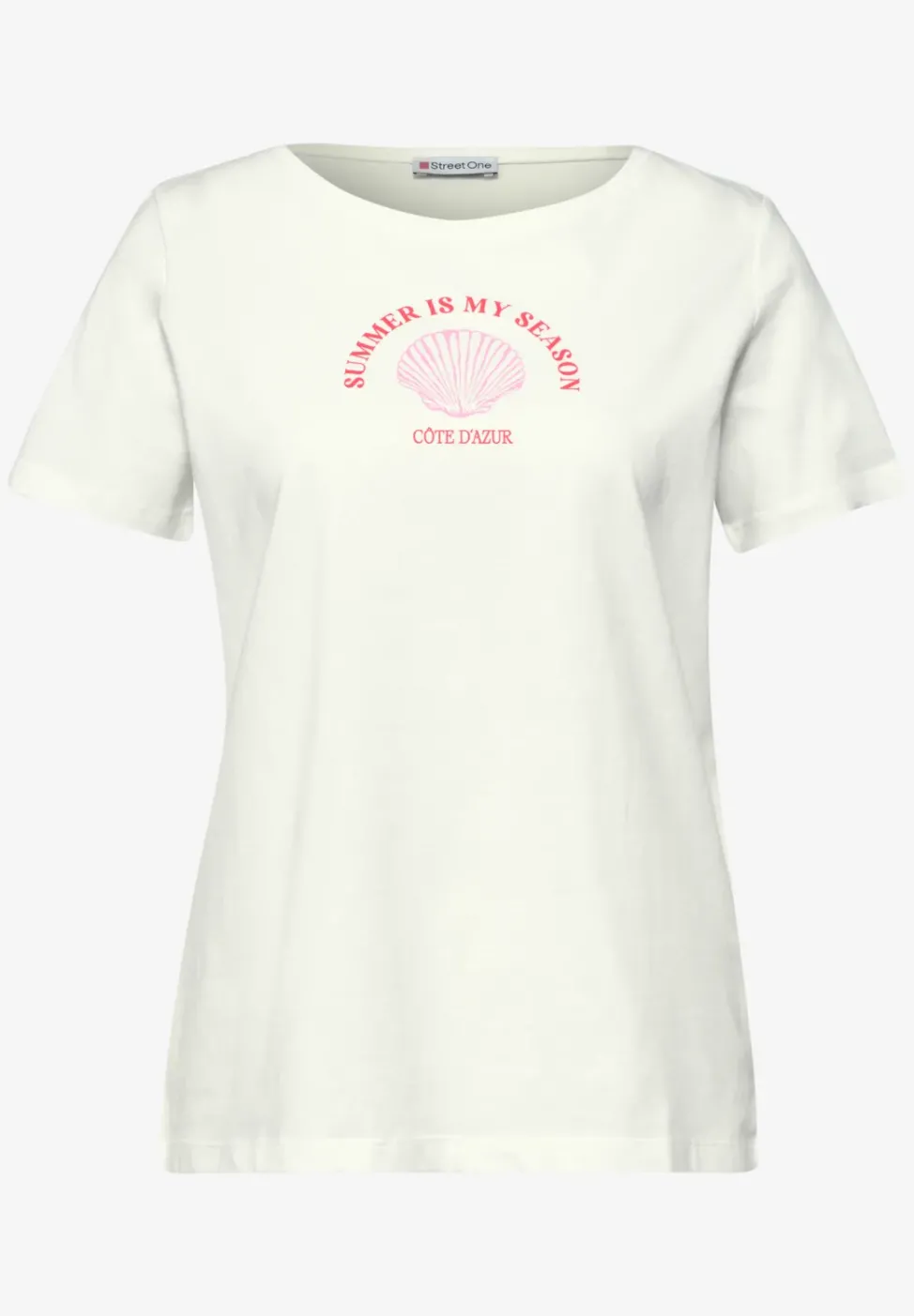 T-Shirt mit Rundhals und Muschelprint