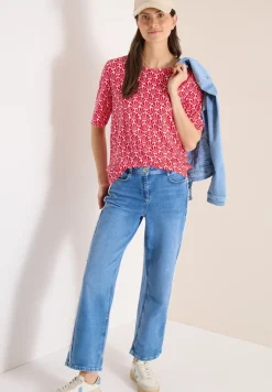 T-Shirt mit Rundhals und Muschelprint
