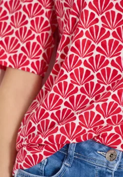 T-Shirt mit Rundhals und Muschelprint