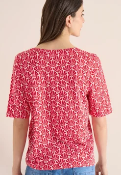 T-Shirt mit Rundhals und Muschelprint