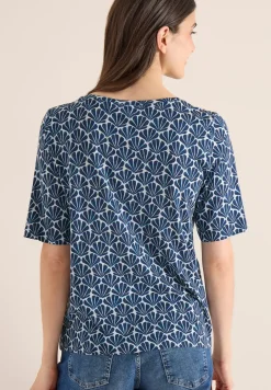 T-Shirt mit Rundhals und Muschelprint