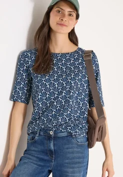 T-Shirt mit Rundhals und Muschelprint