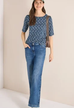 T-Shirt mit Rundhals und Muschelprint