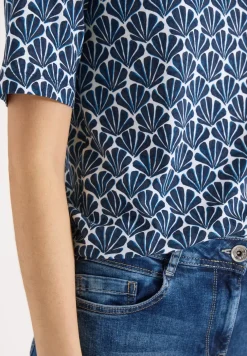 T-Shirt mit Rundhals und Muschelprint