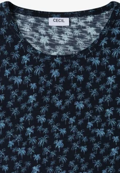 T-Shirt mit Rundhals und Palmenprint